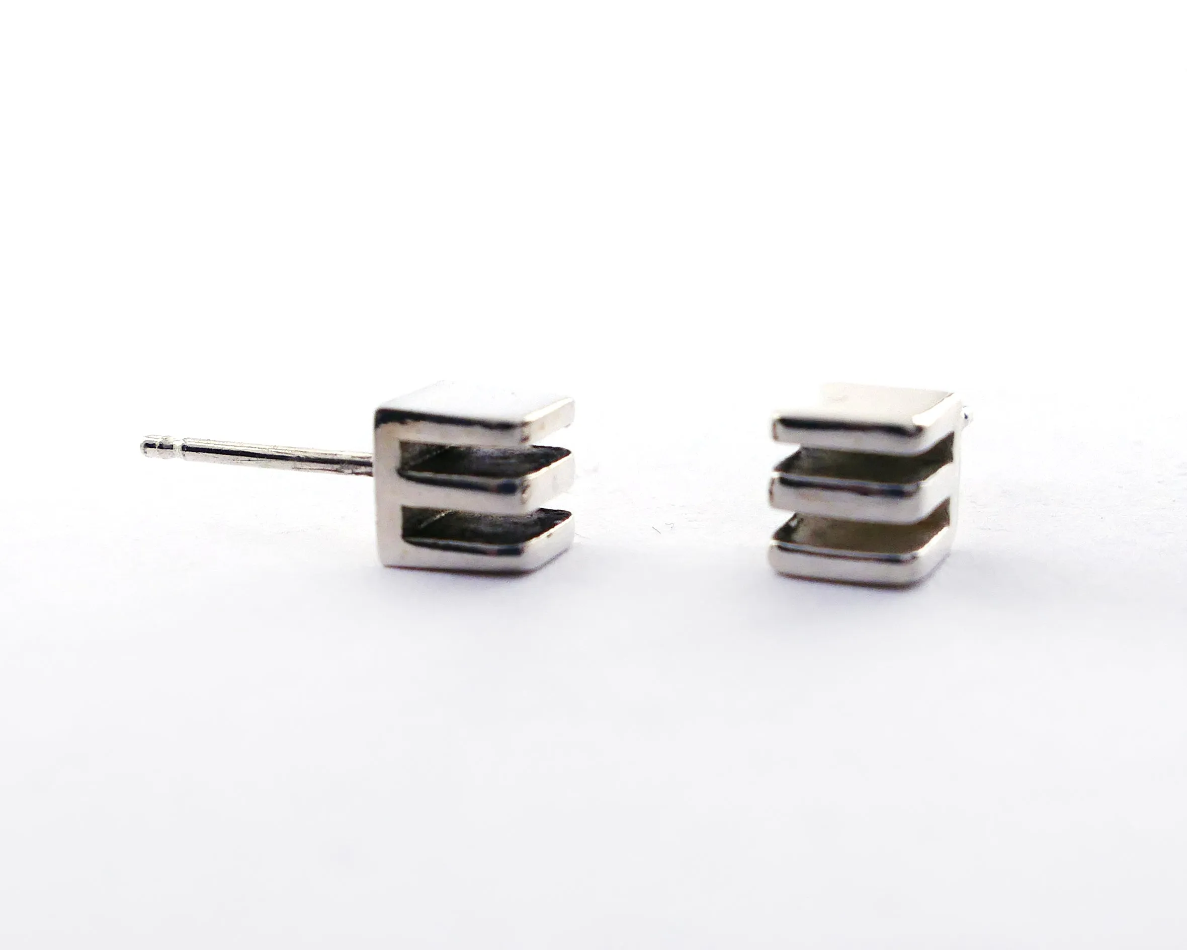 Square Layer Studs in Sterling Silver