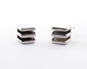 Square Layer Studs in Sterling Silver