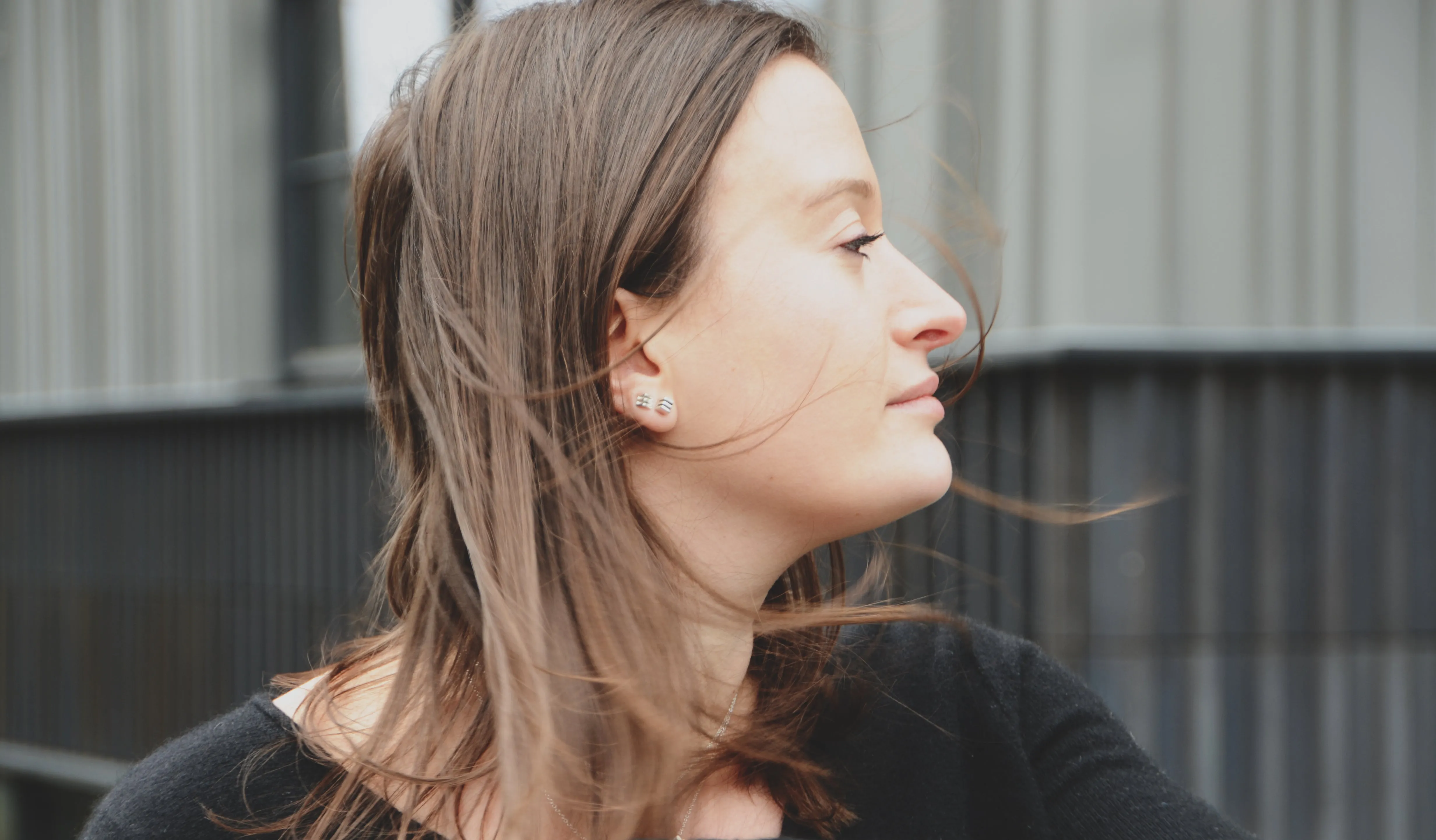 Square Layer Studs in Sterling Silver