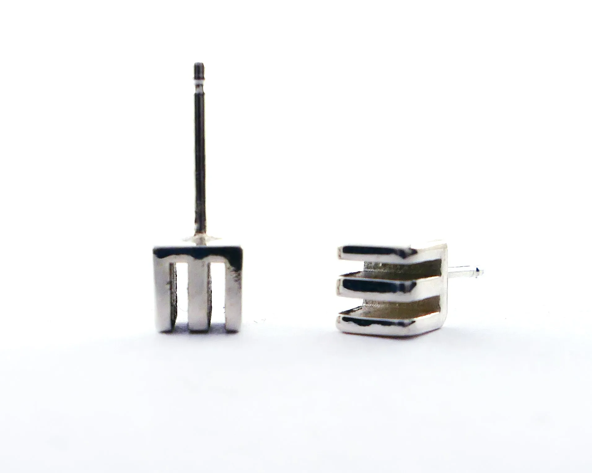 Square Layer Studs in Sterling Silver