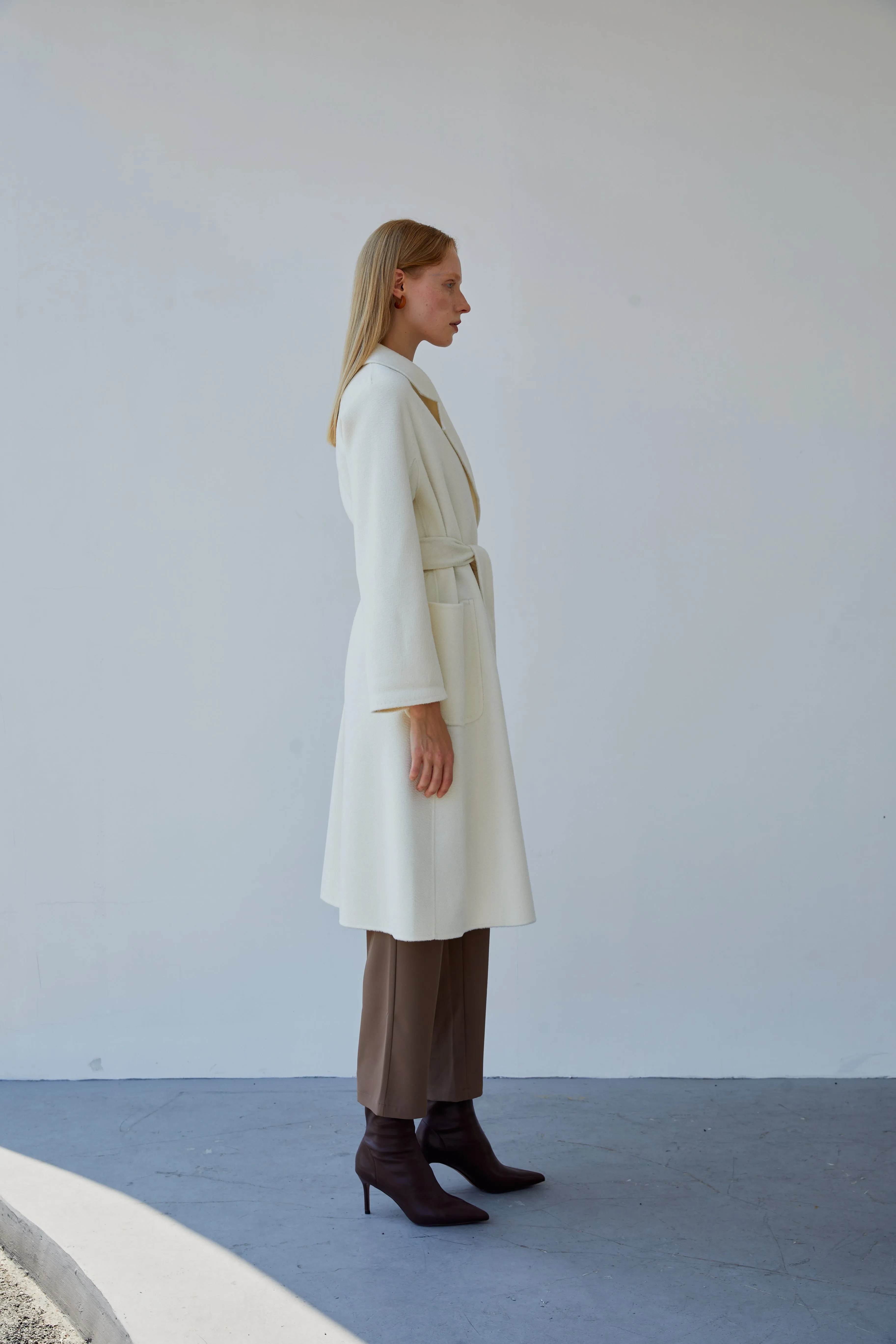 The Classic Wrap Coat - Ivory