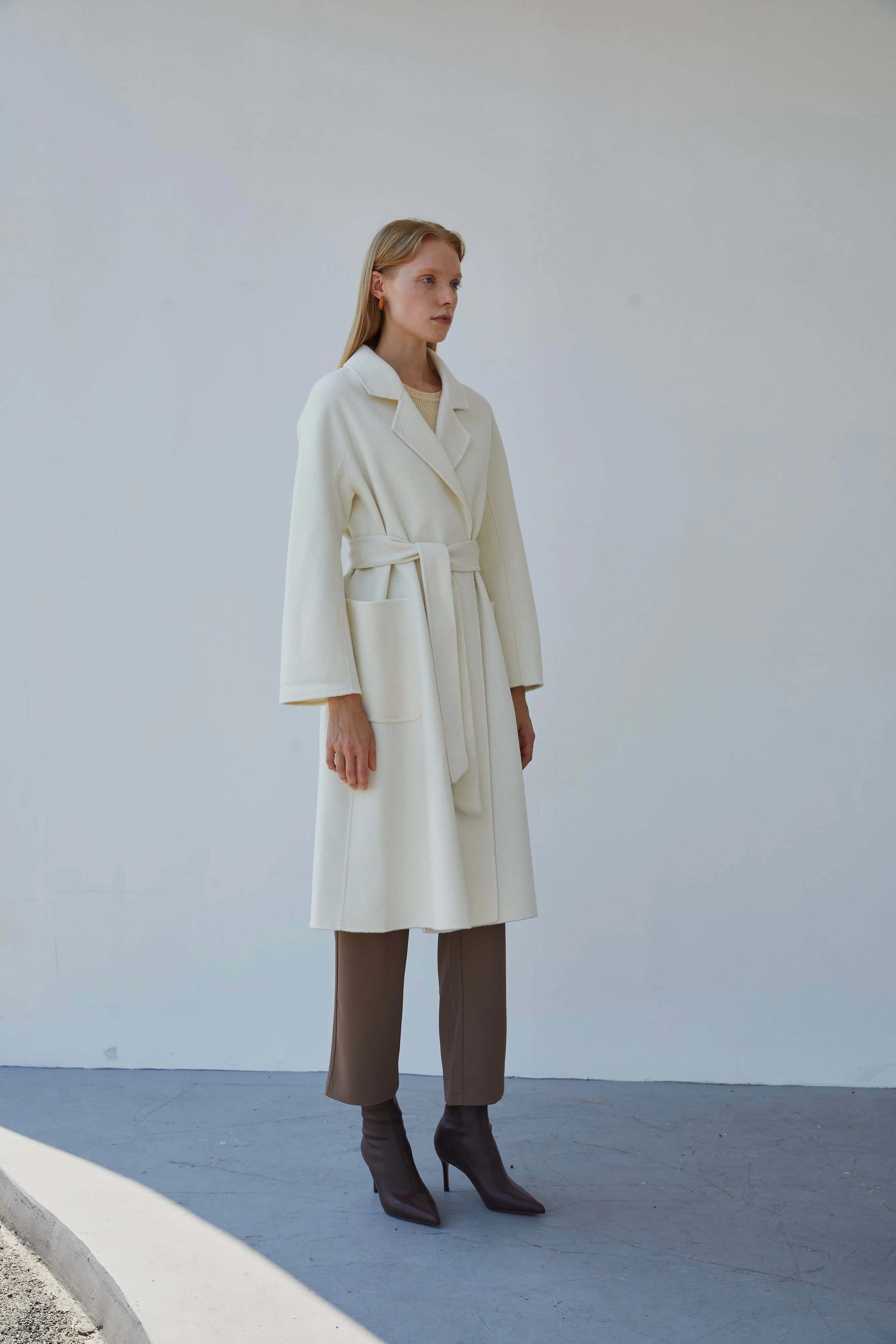 The Classic Wrap Coat - Ivory