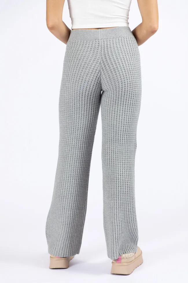 This Is Why Charcoal Thermal Waffle Knit Pants