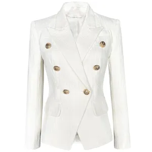 Women Double-breasted cotton blazer